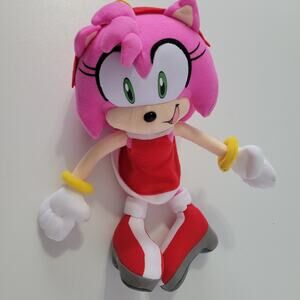 Sonic the Hedgehog Official Amy Rose Plush Doll in Red Dress 10"